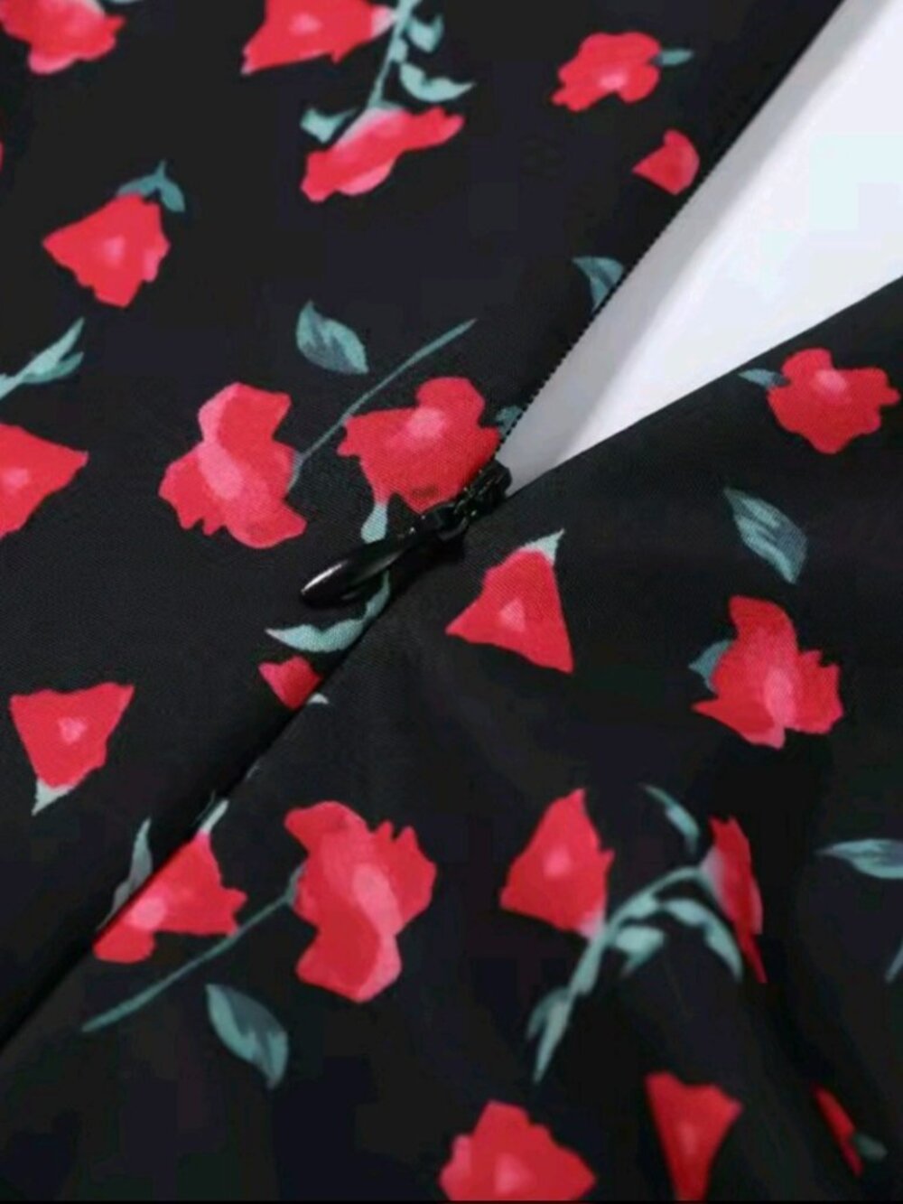 Chic Lady Dress Printed Short Sleeve V-neck Cinched Waist Slim Long Dress - Picture 6 of 7